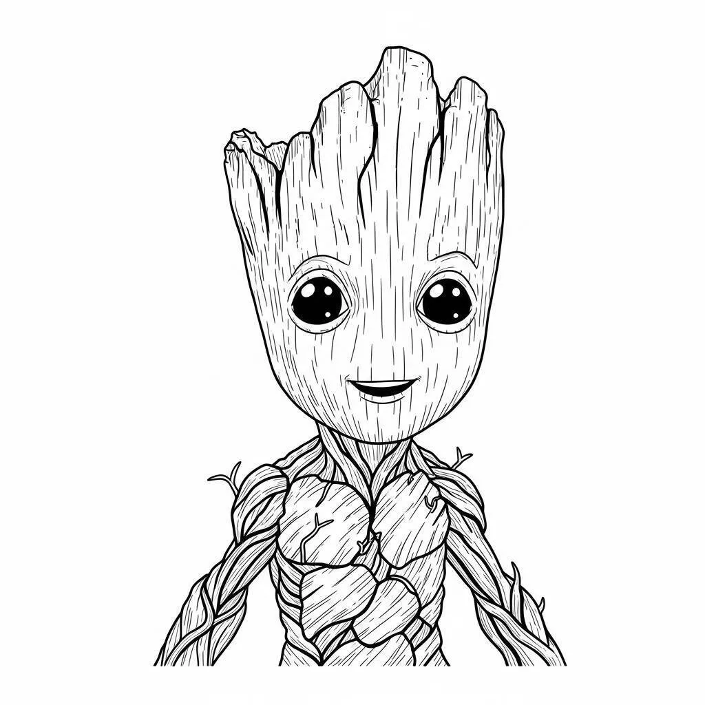 Desenho de Vingadores do Groot para Colorir
