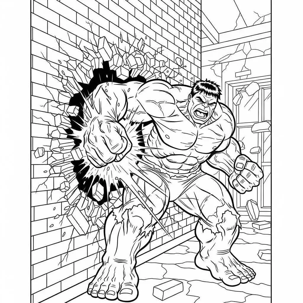 Desenho de Vingadores do Hulk Esmagador para Colorir