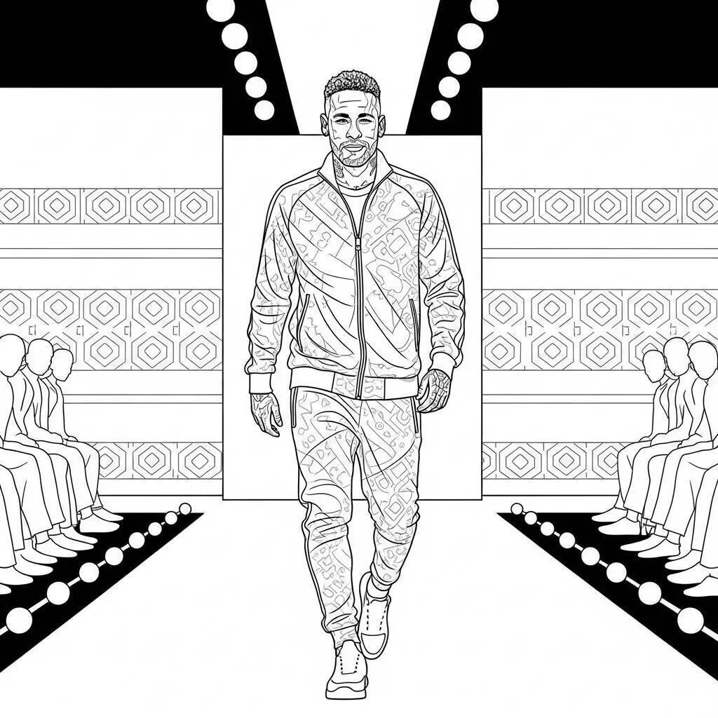Coloriage Neymar sur le podium