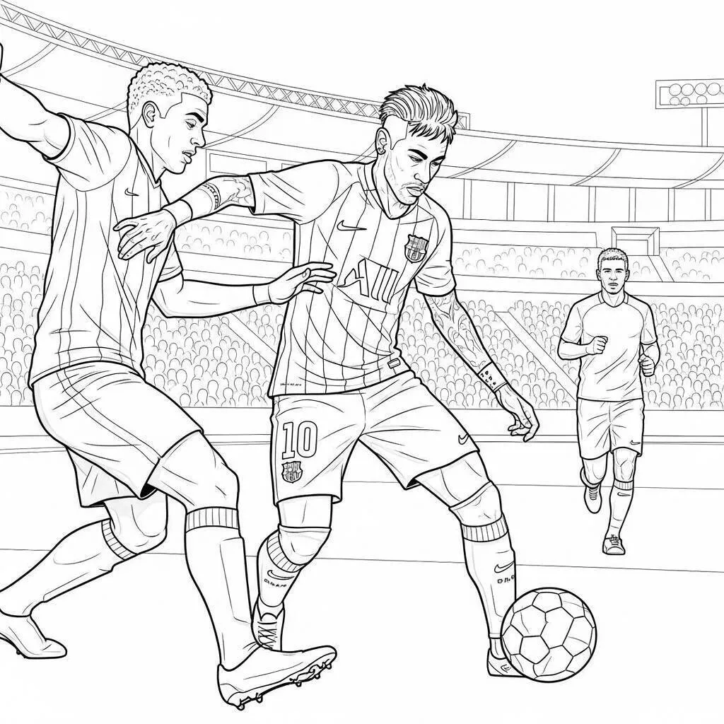 Coloriage Neymar dribble
