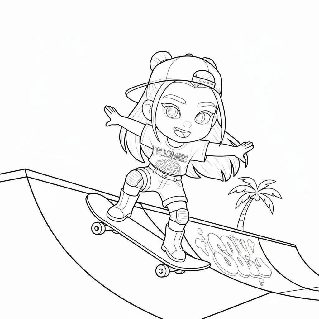 Patinadores cazador Página Para Colorear