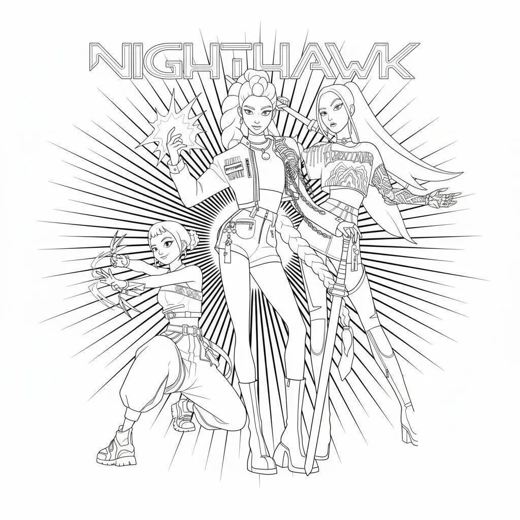 Dibujo para colorear de cazador Nighthawk