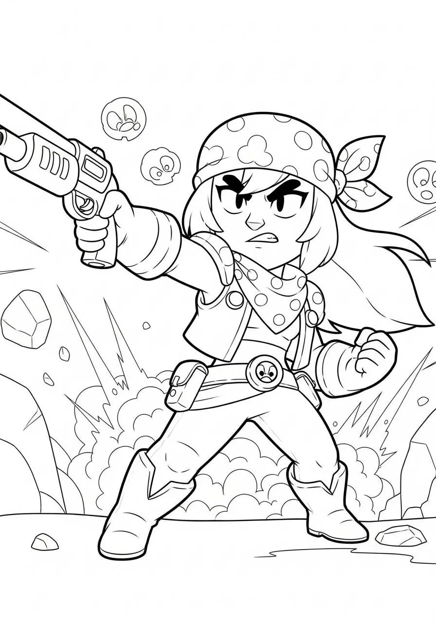 Pagina Para Colorear De Jessie Pirata De estrellas de pelea