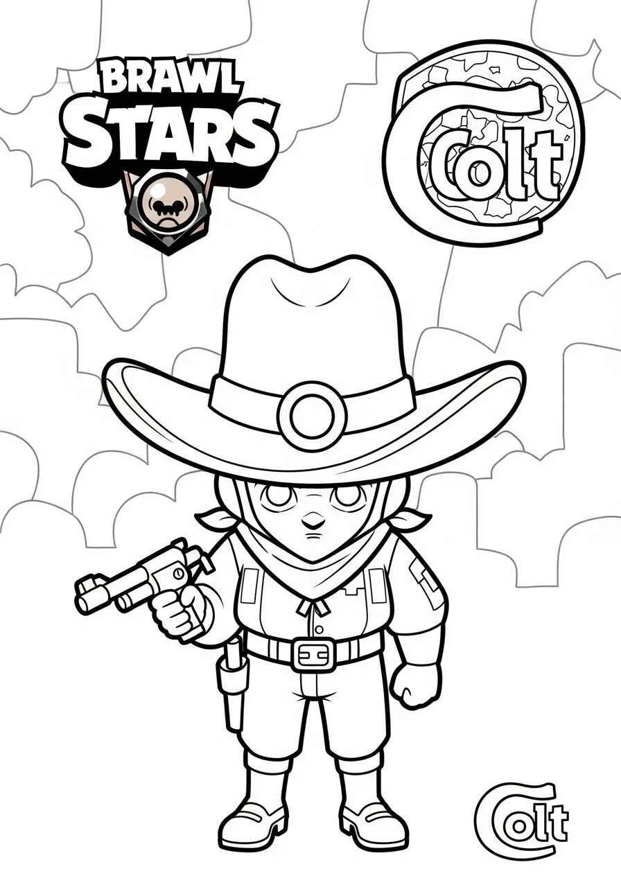 Desenho de Brawl Stars do Colt para Colorir