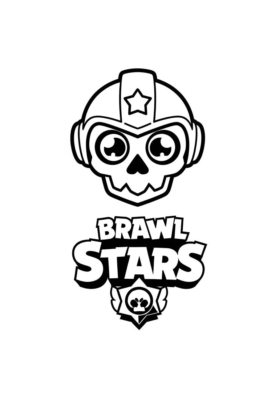 Desenho de Brawl Stars do Esqueleto para Colorir