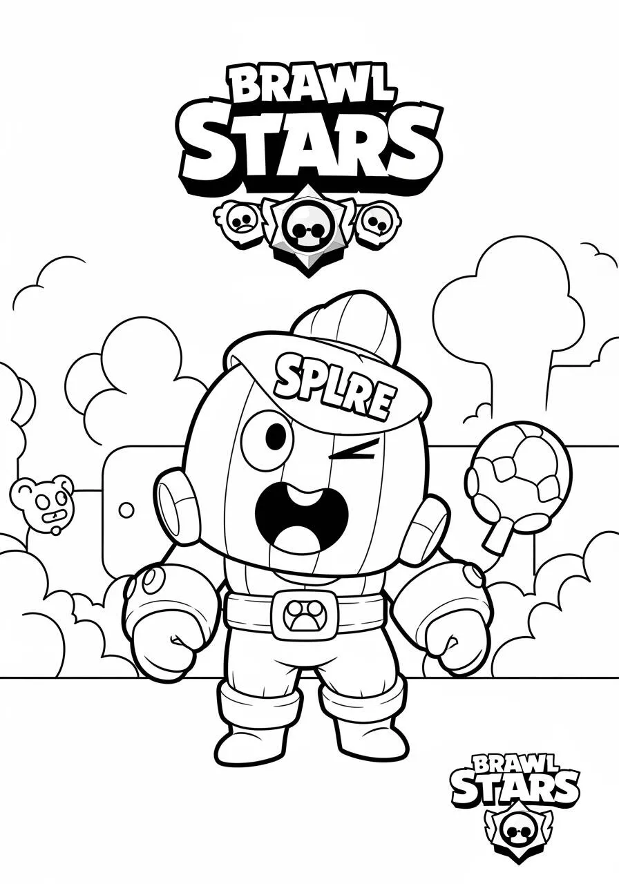 Desenho de Brawl Stars do Spike para Colorir