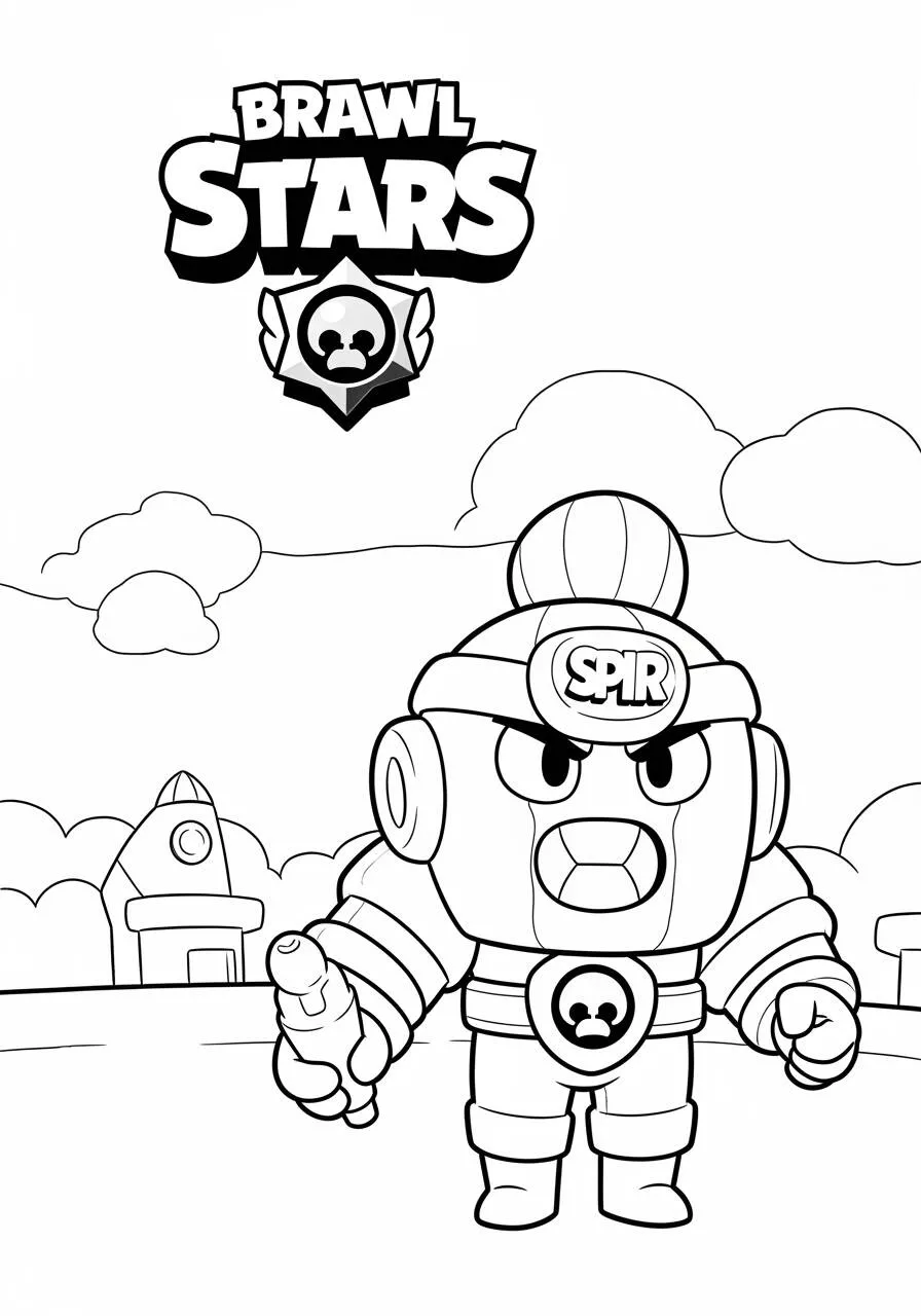 Desenho de Brawl Stars do Spike para Colorir