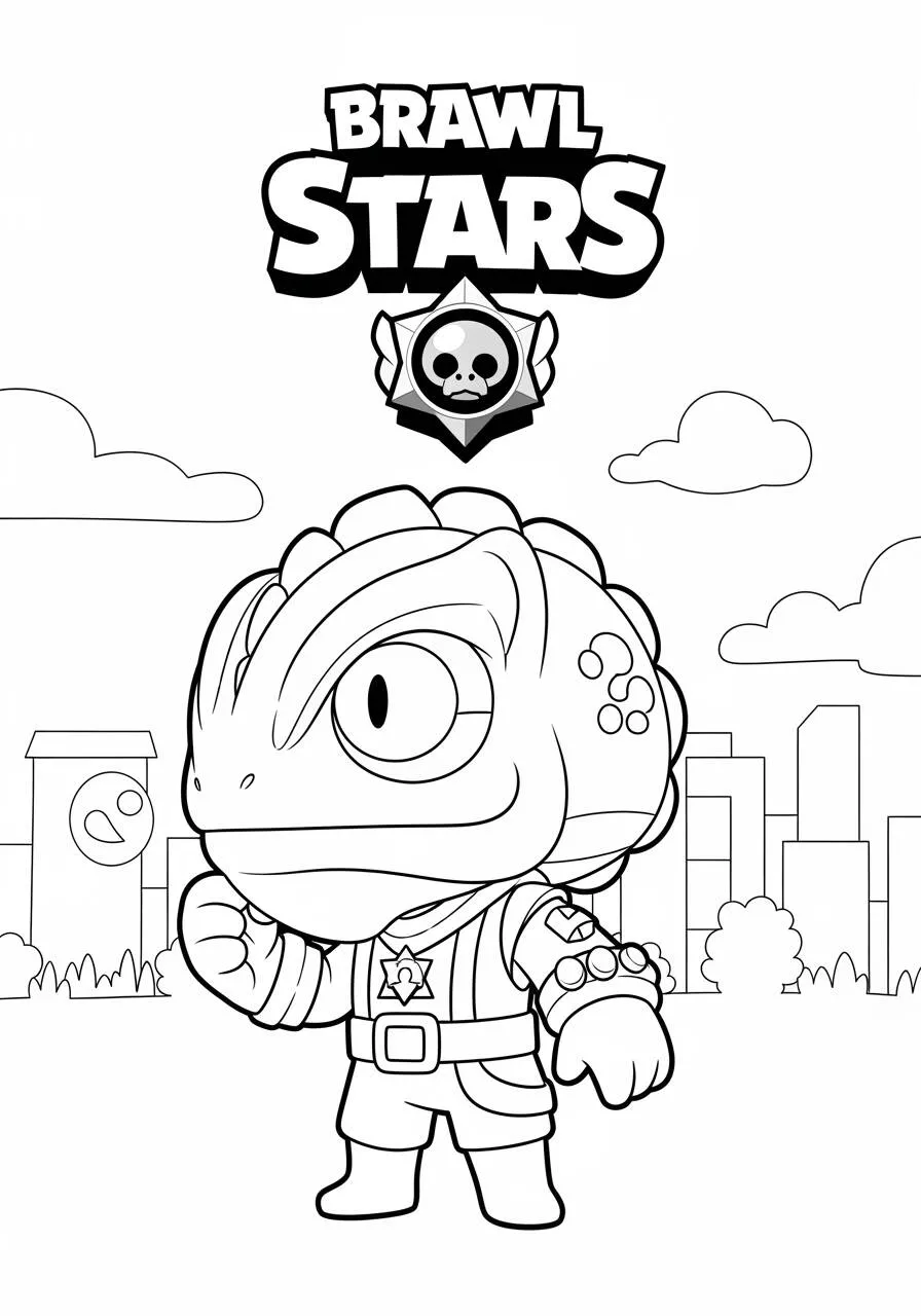 Desenho de Brawl Stars do Spike para Colorir