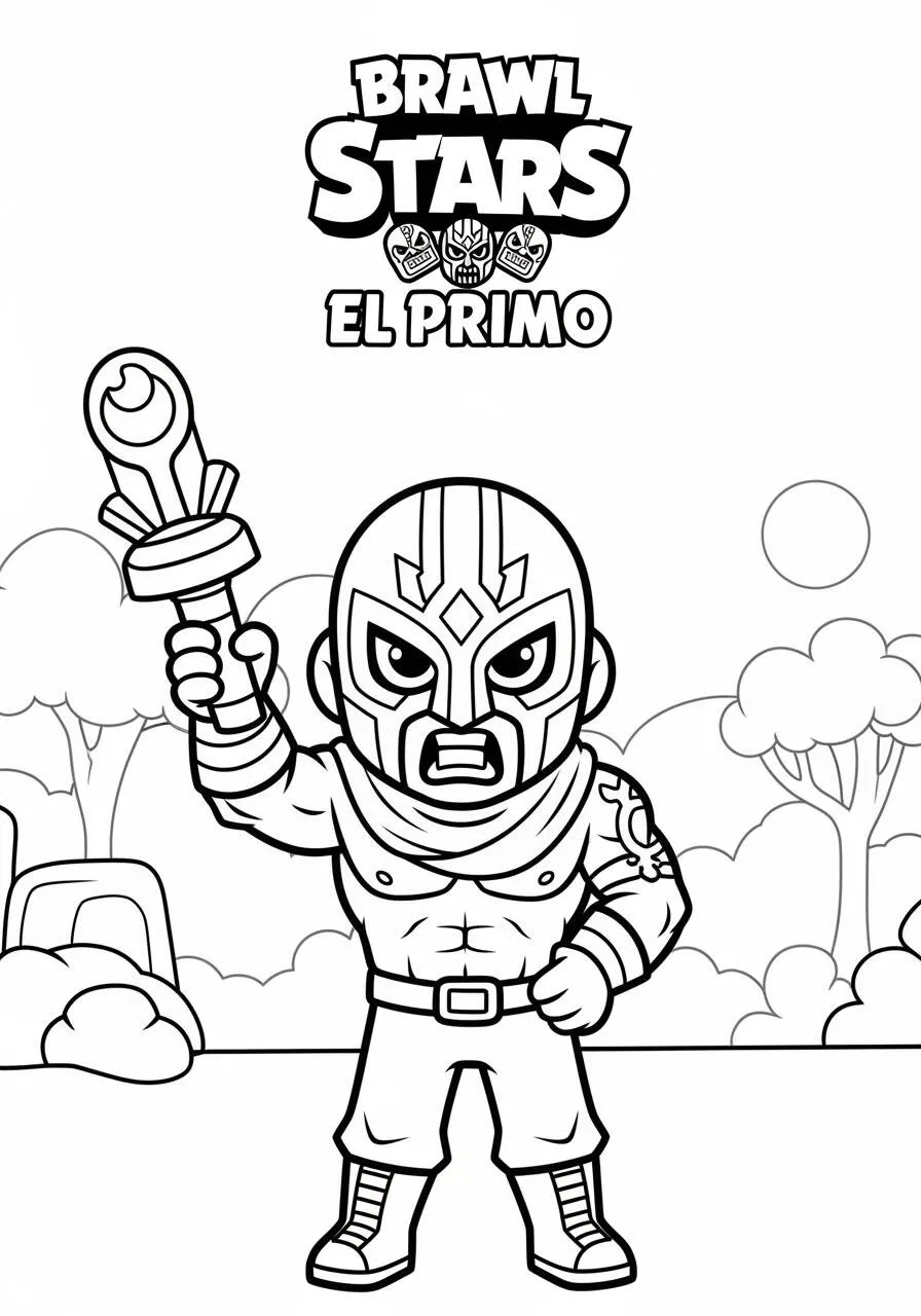 Desenho de Brawl Stars do El Primo para Colorir