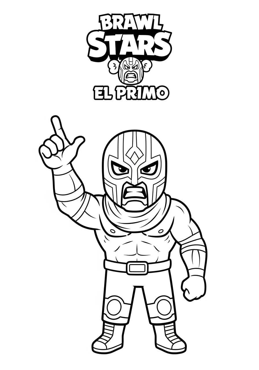 Desenho de Brawl Stars do El Primo para Colorir