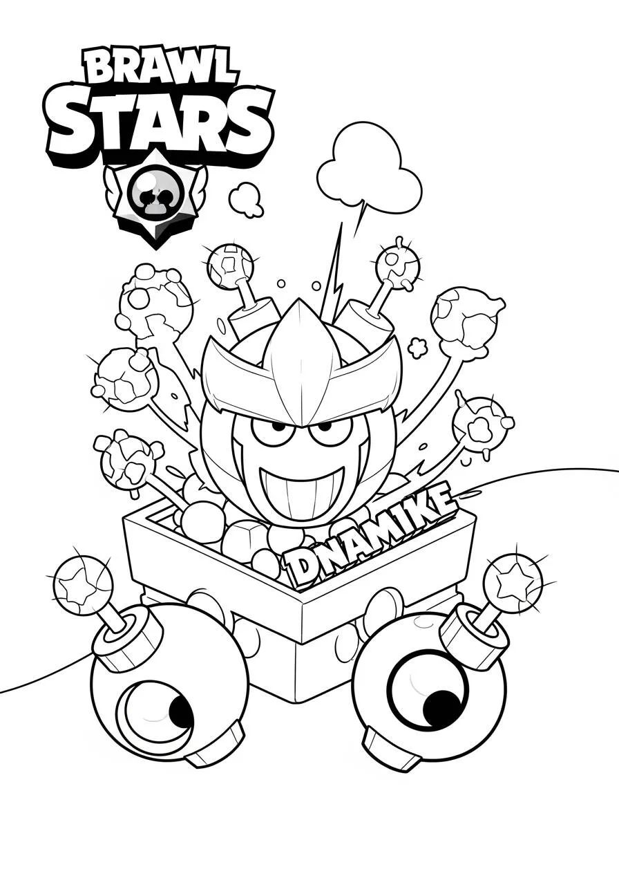Desenho de Brawl Stars do Dynamike para Colorir