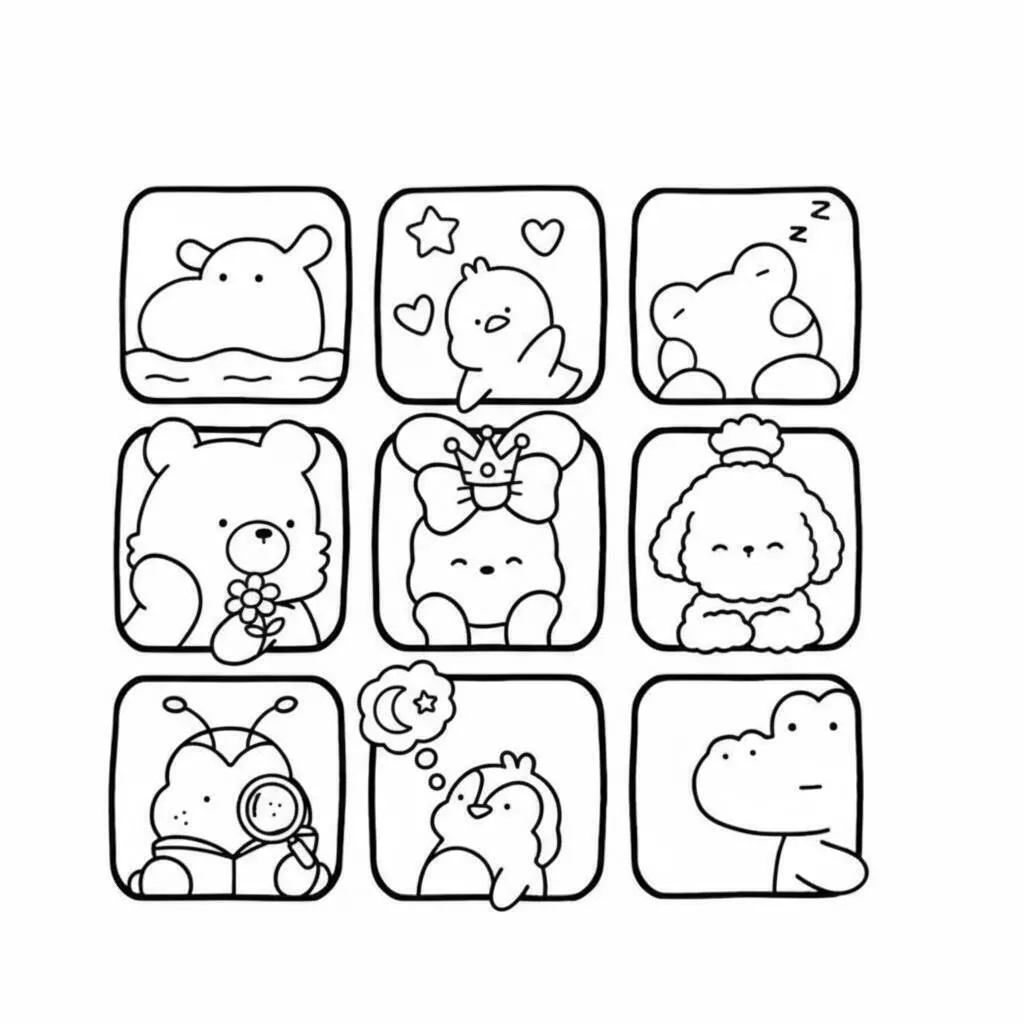 Desenho de Cozy Friends em Momentos Divertidos para Colorir