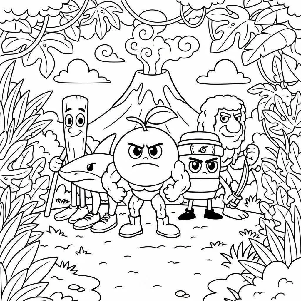 Desenho de Italian Brainrot para Colorir
