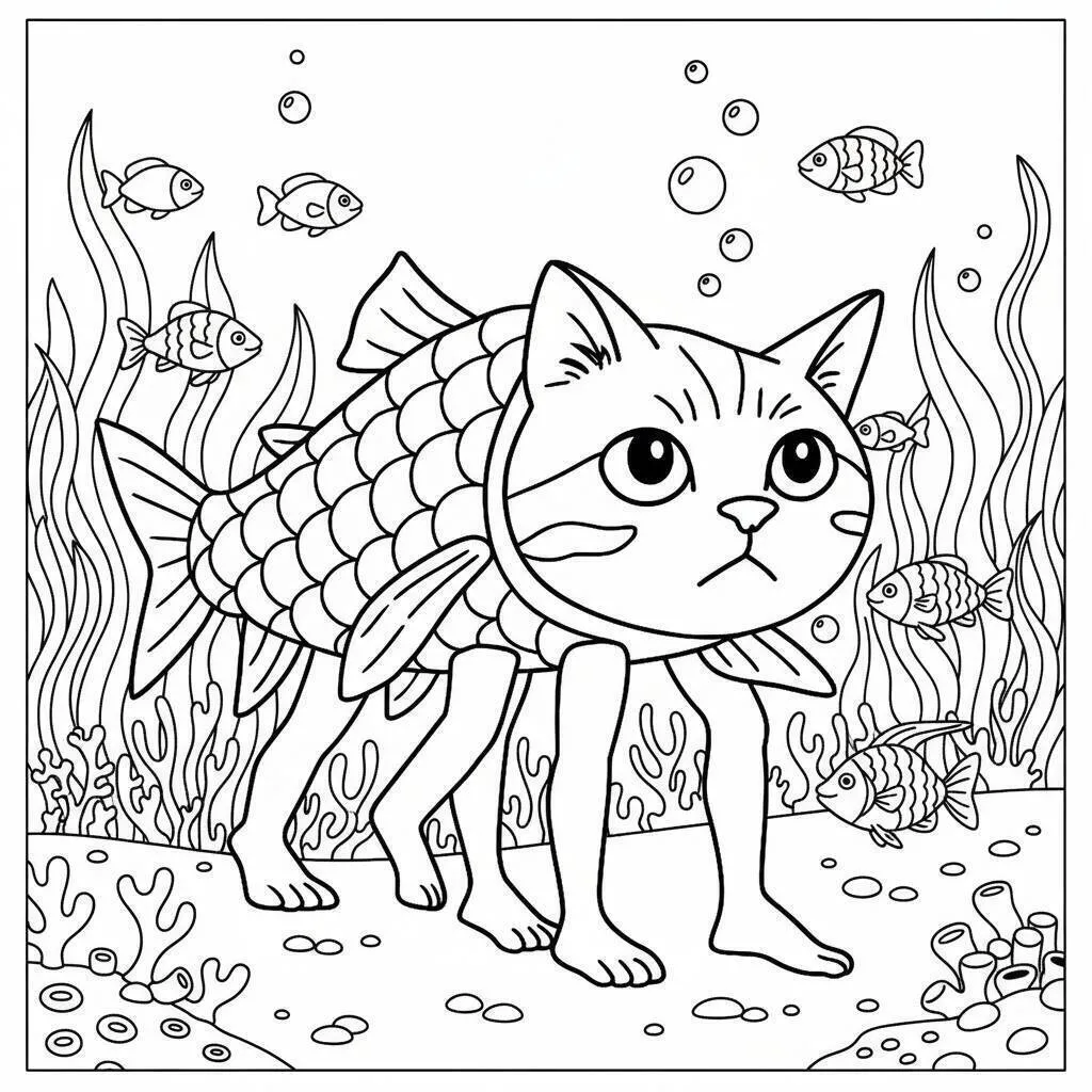 Desenho de Italian Brainrot para Colorir