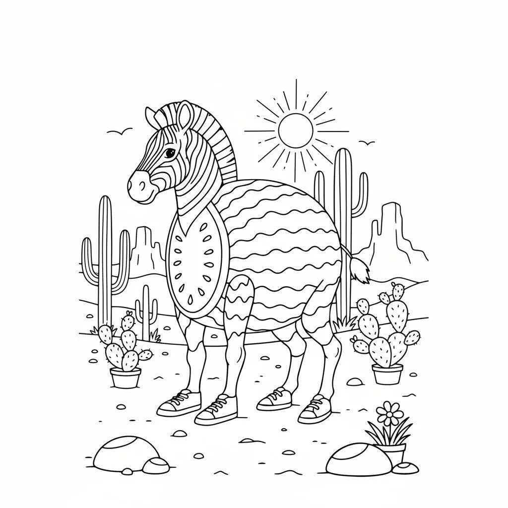 Desenho de Italian Brainrot para Colorir
