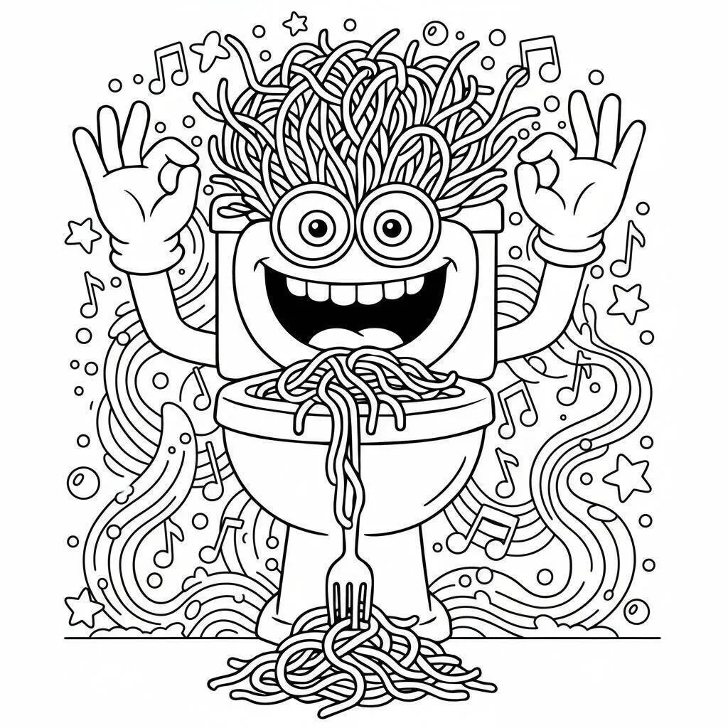 Desenho de Italian Brainrot para Colorir