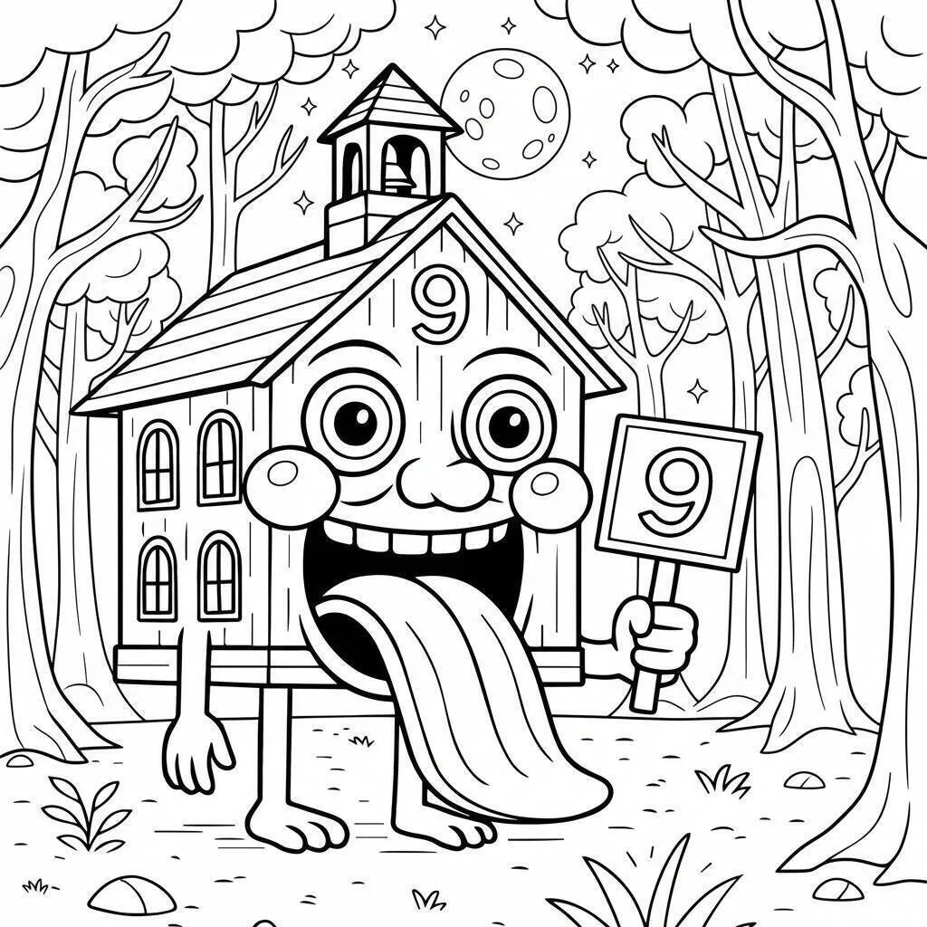 Desenho de Italian Brainrot da Casa Engraçada para Colorir