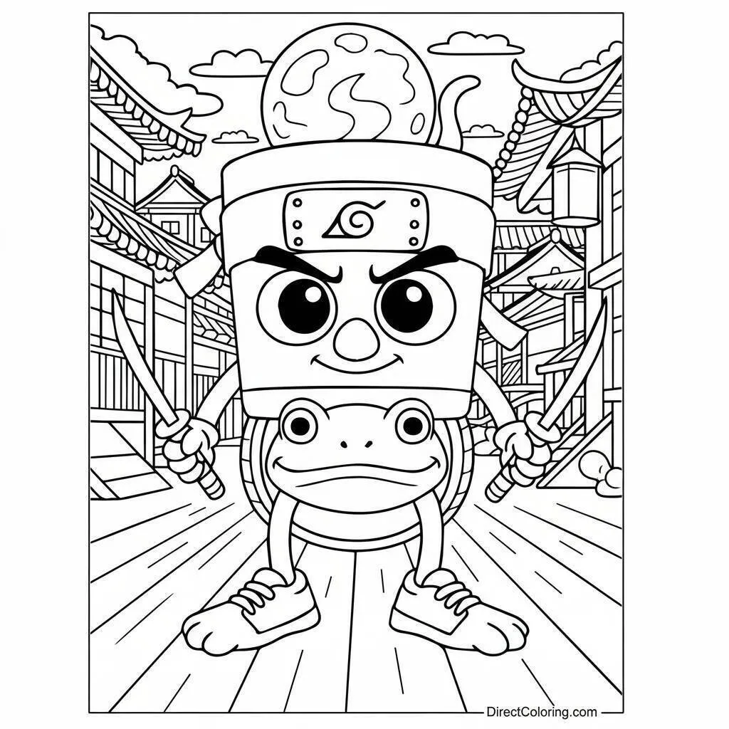 Desenho de Italian Brainrot do Ninja Sopa para Colorir