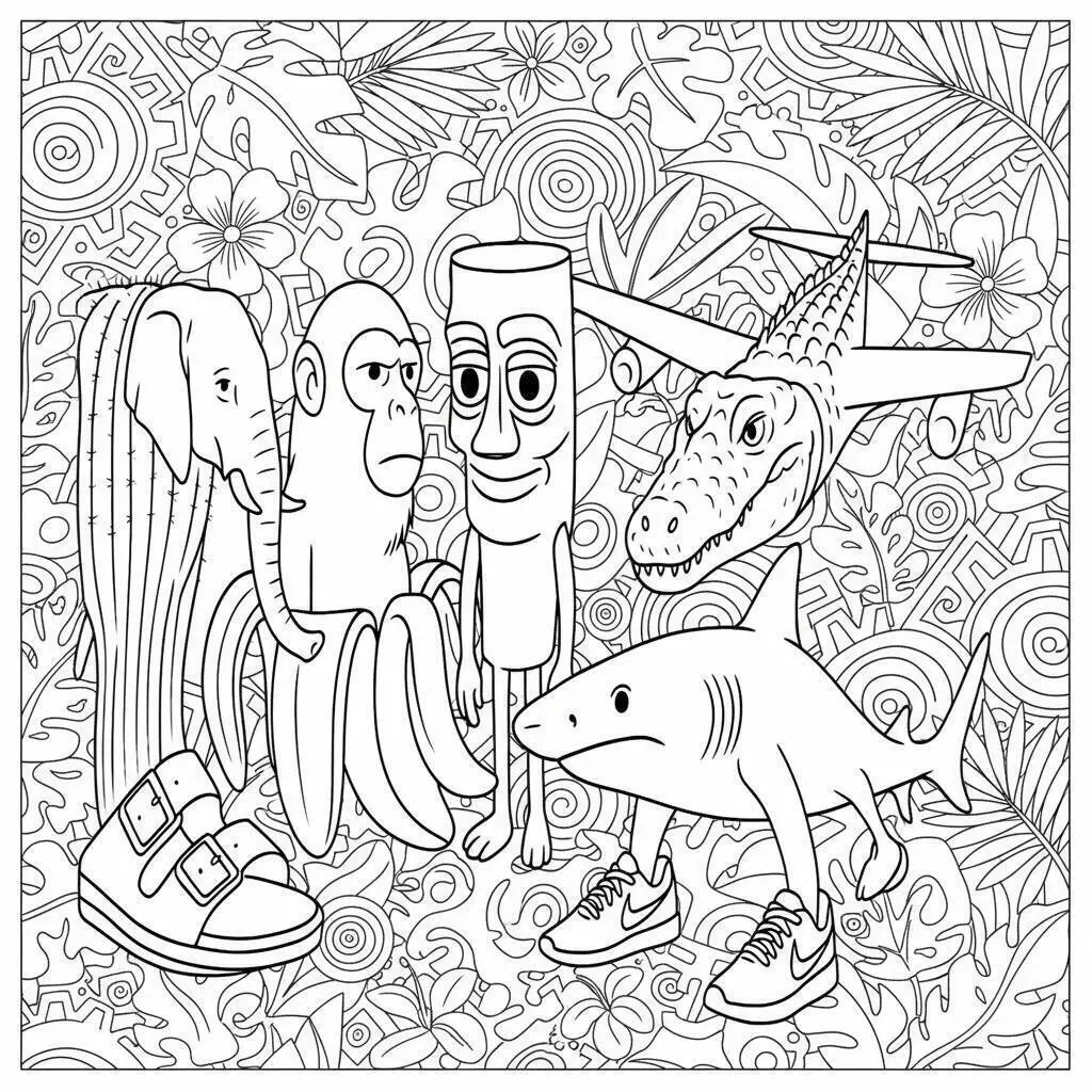 Desenho de Italian Brainrot para Colorir