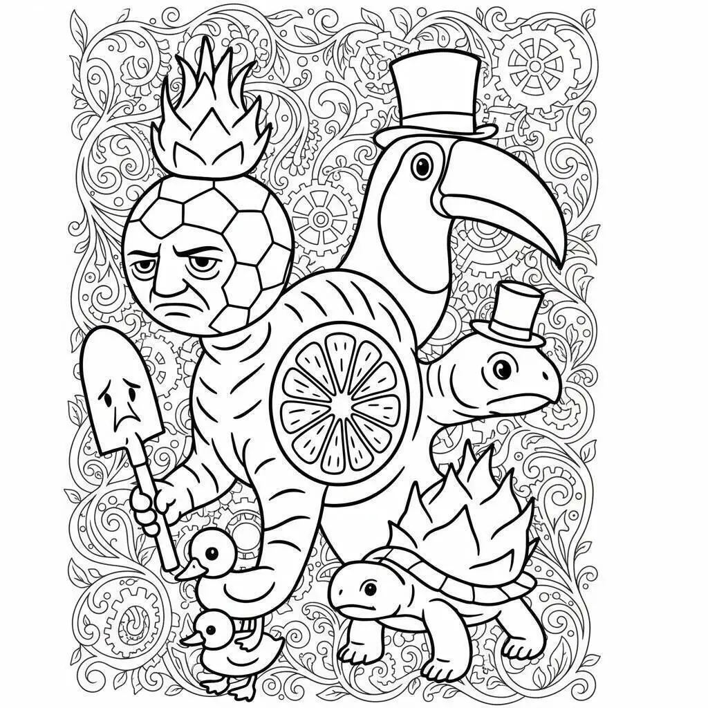 Desenho de Italian Brainrot para Colorir