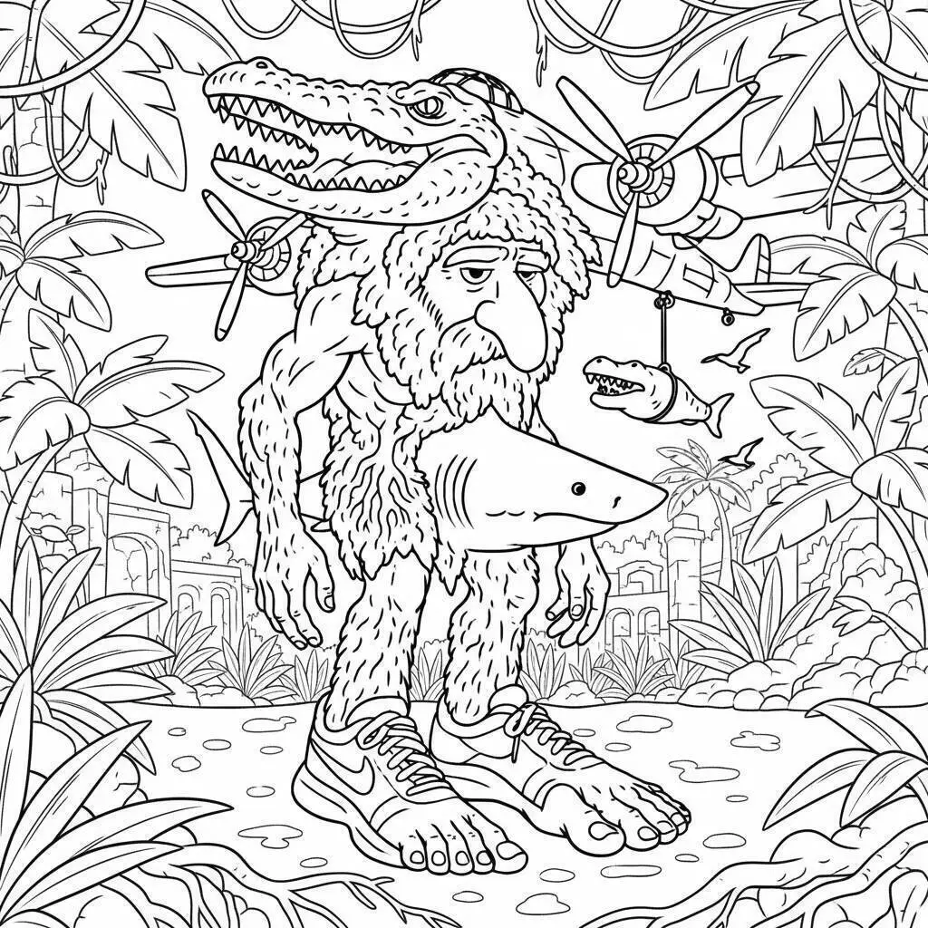 Desenho de Italian Brainrot para Colorir