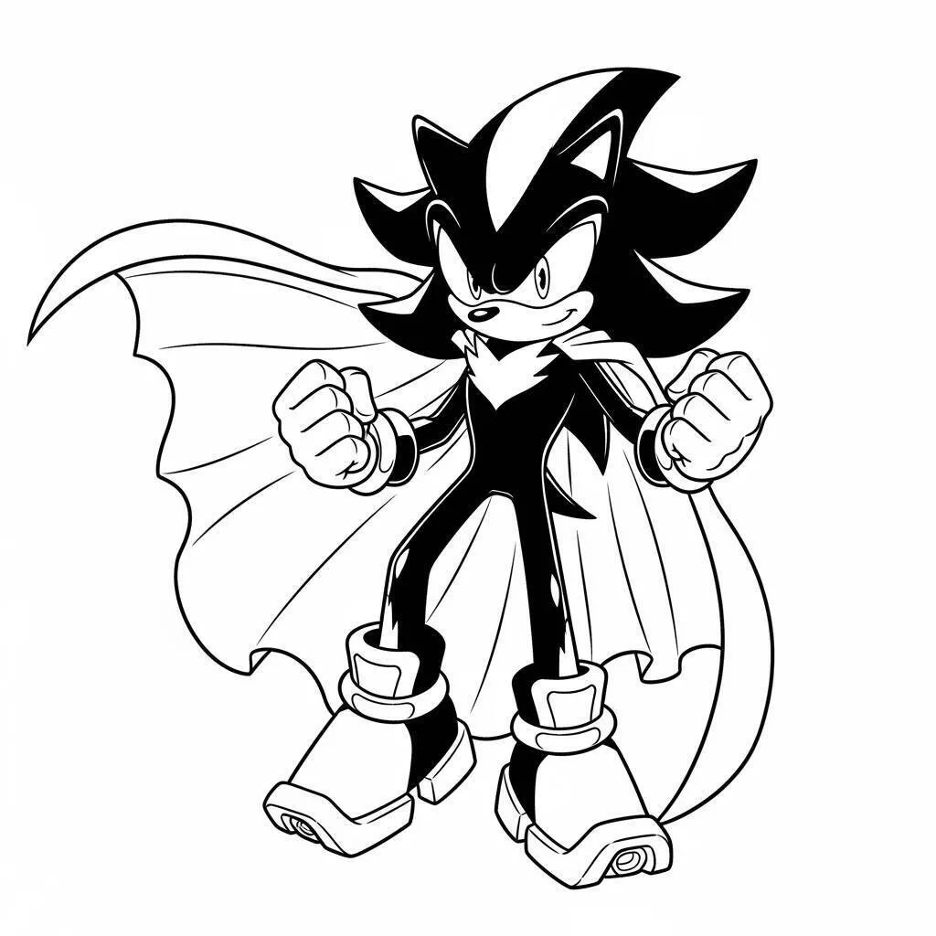 Dibujo para colorear sombra el erizo con portada