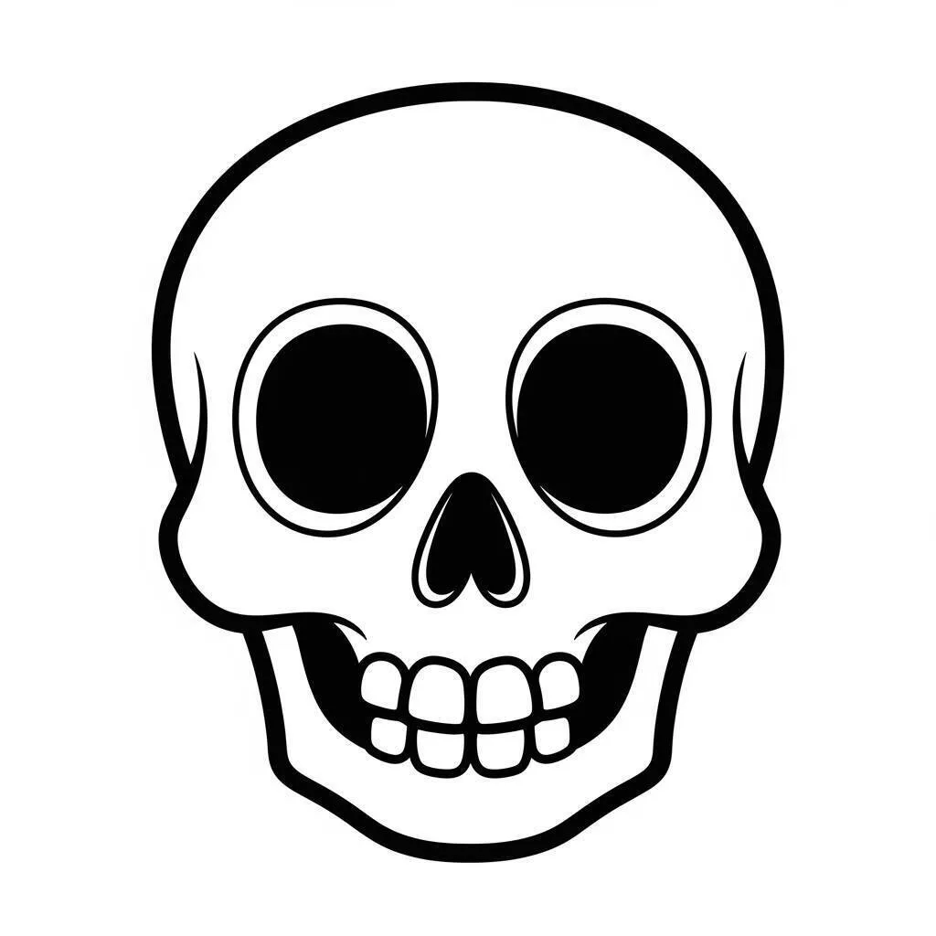 Dibujo para colorear de calavera simple