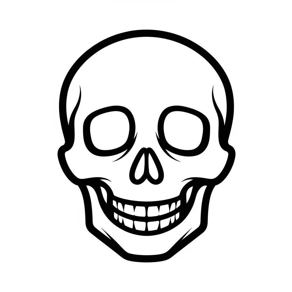 Página para colorear de calavera sencilla
