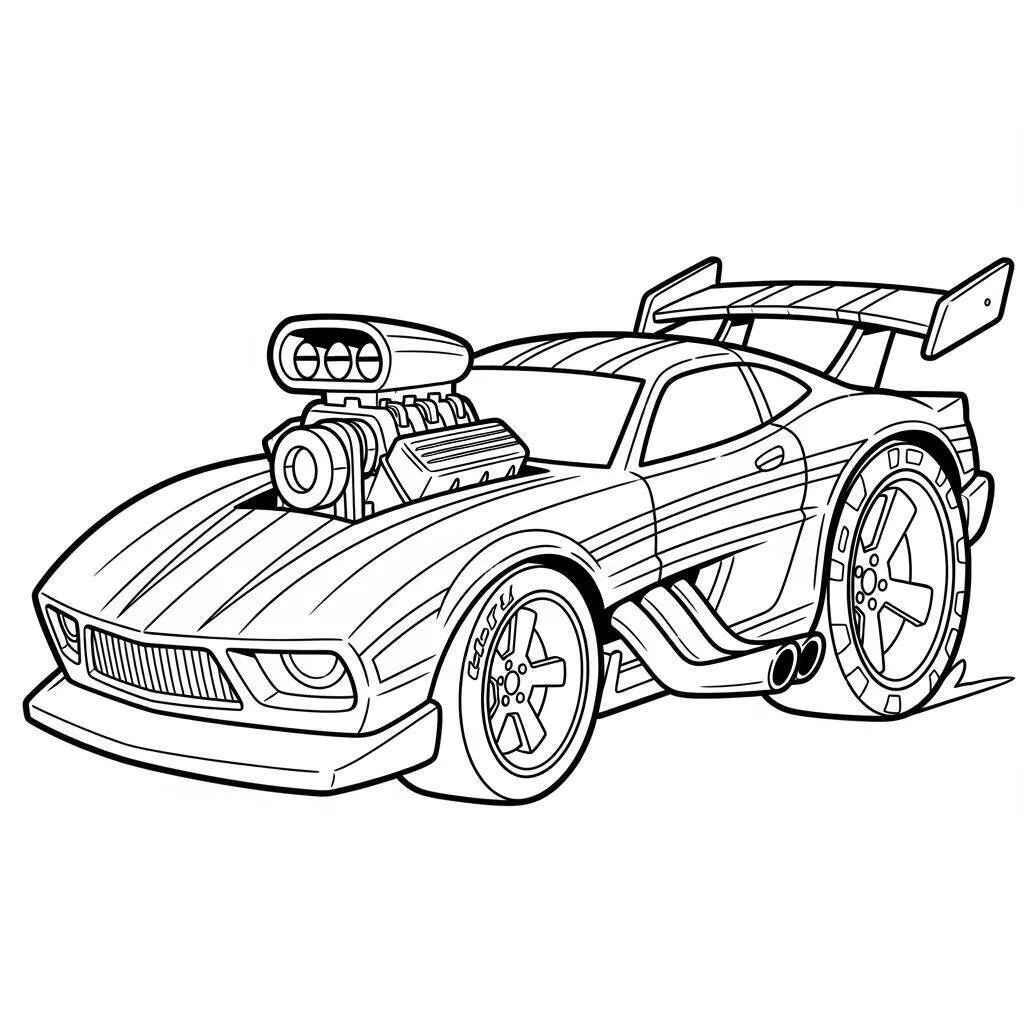 Hot Wheels Super Fast Car Coloring Page