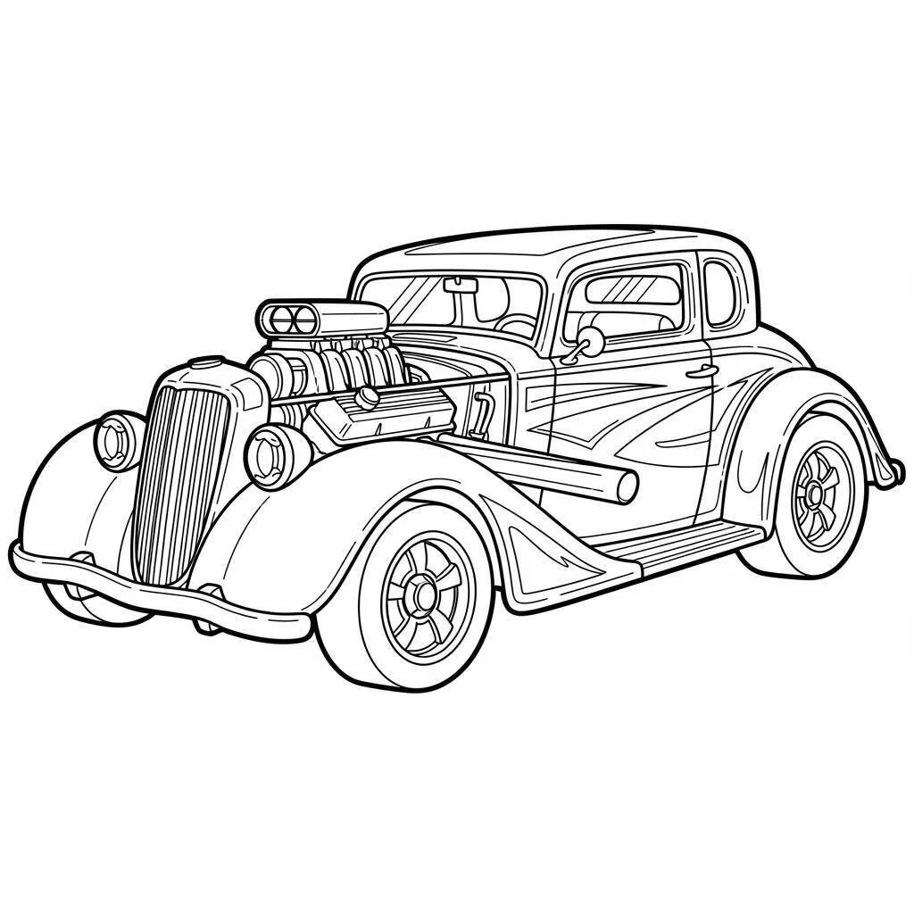Hot Wheels Classic Car Coloring Page