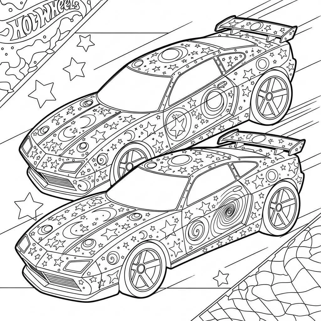 Desenho de Hot Wheels Carro Esportivo para Colorir