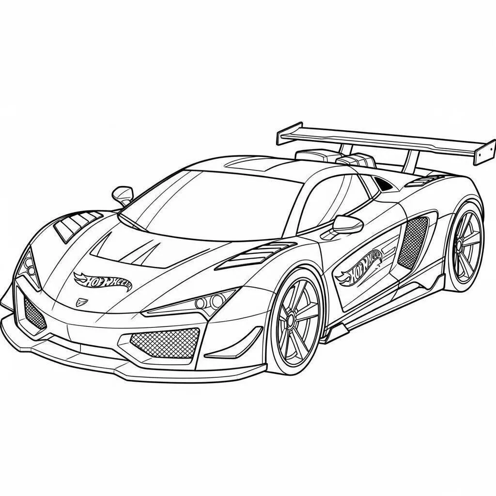 Hot Wheels Super Fast Racing Car Coloring Page