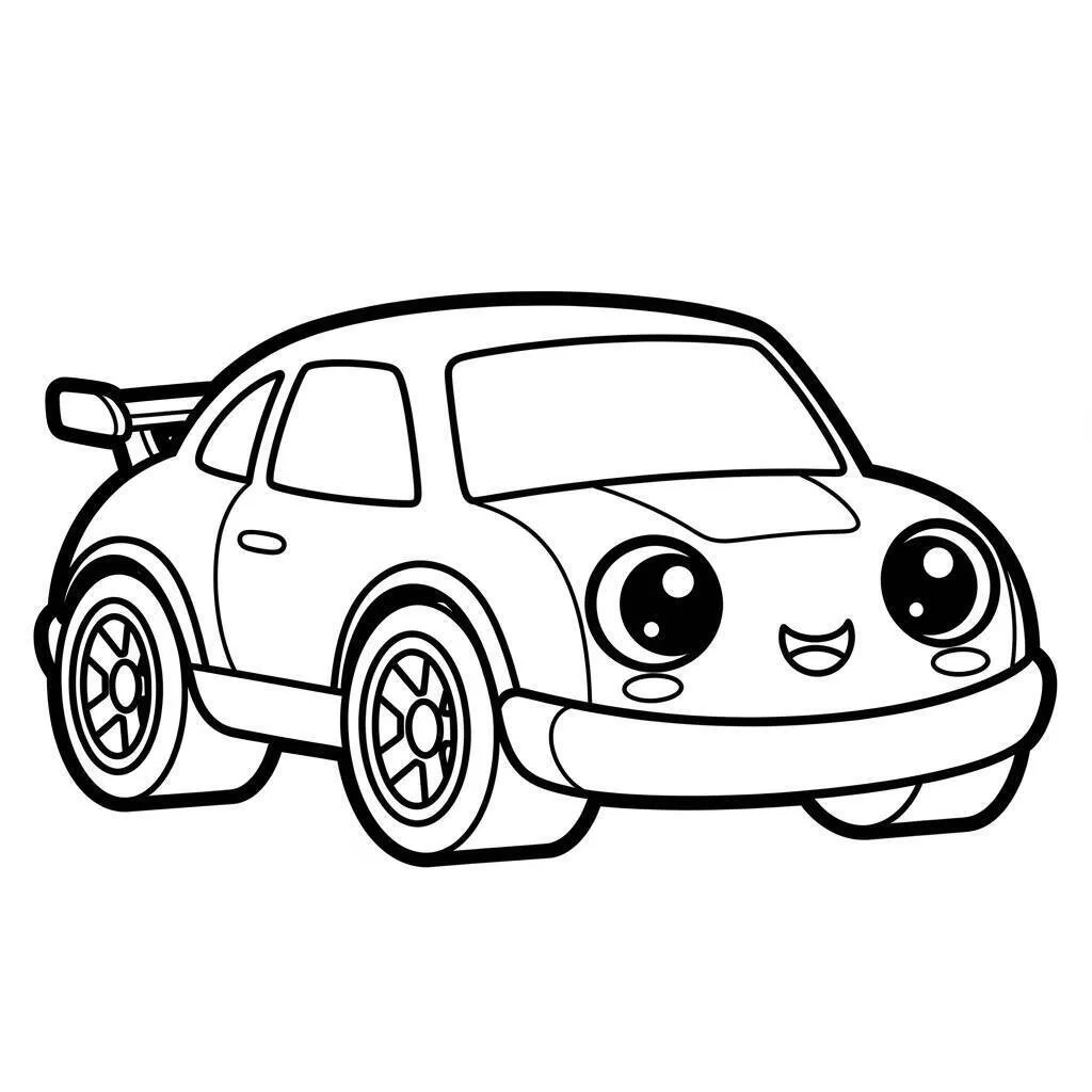 Hot Wheels Cute Car Coloring Page