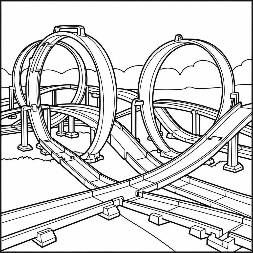 Hot Wheels Looping Track Coloring Page