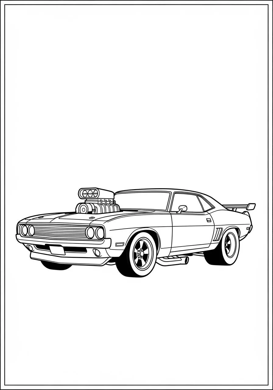 Hot Wheels Muscle Car Coloring Page