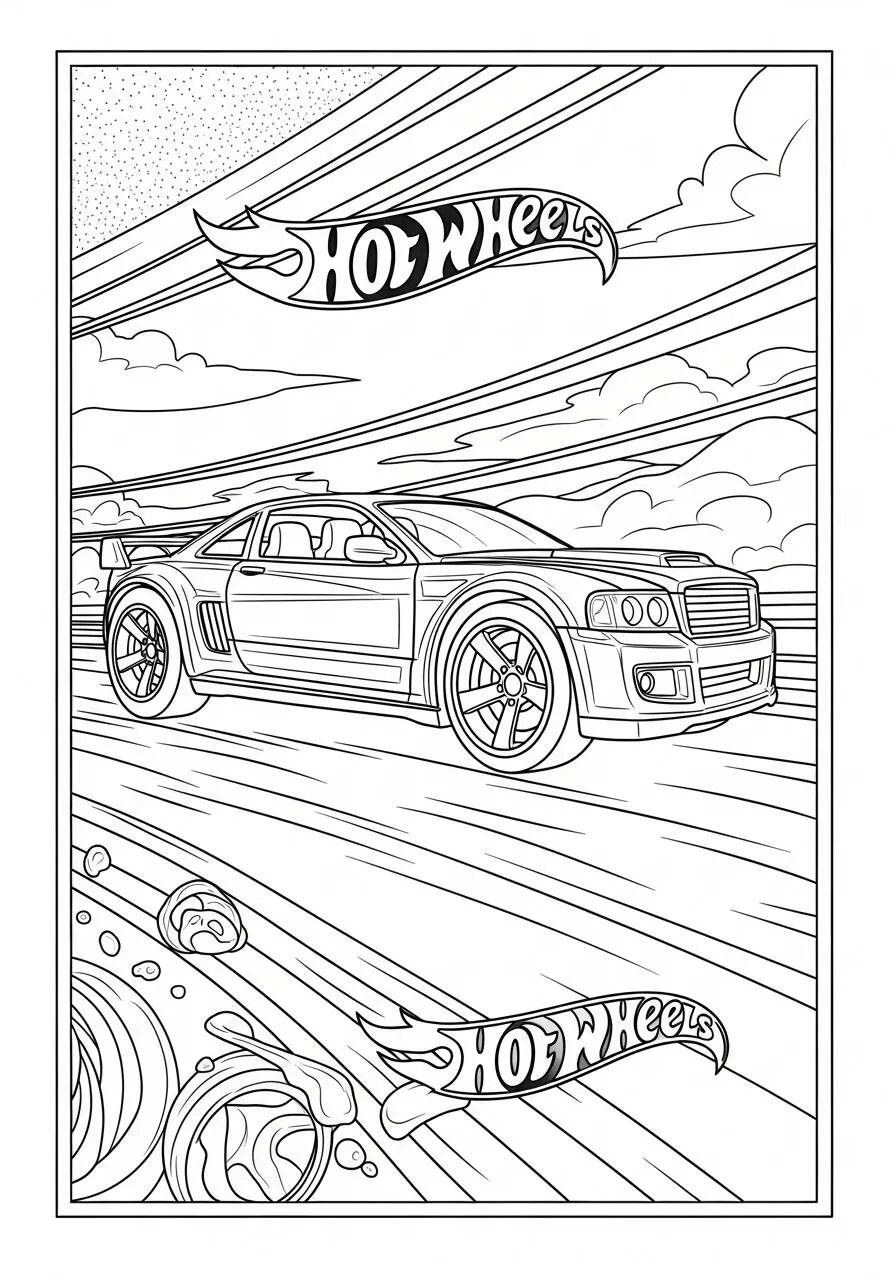 Hot Wheels Sports Car Coloring Page