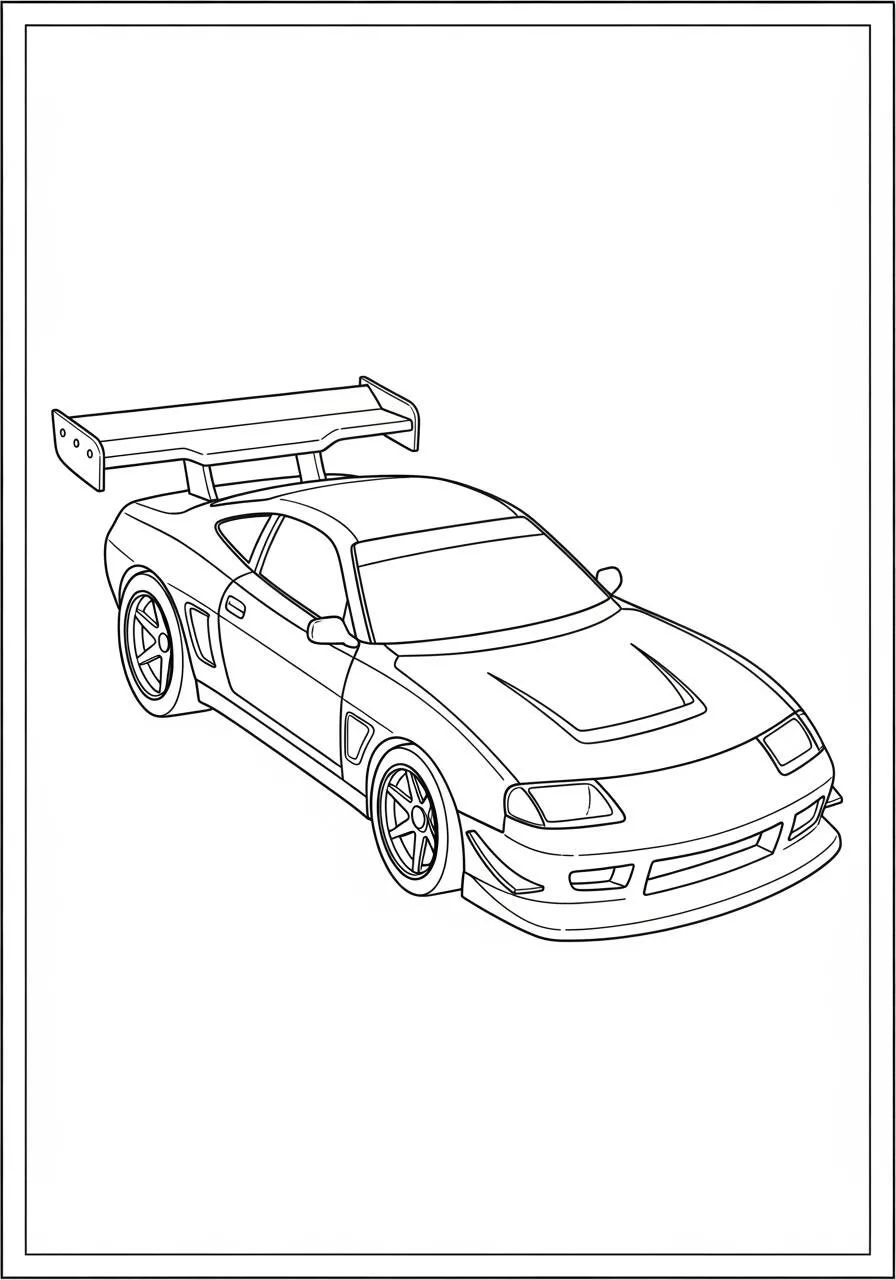 Hot Wheels Sports Car Coloring Page