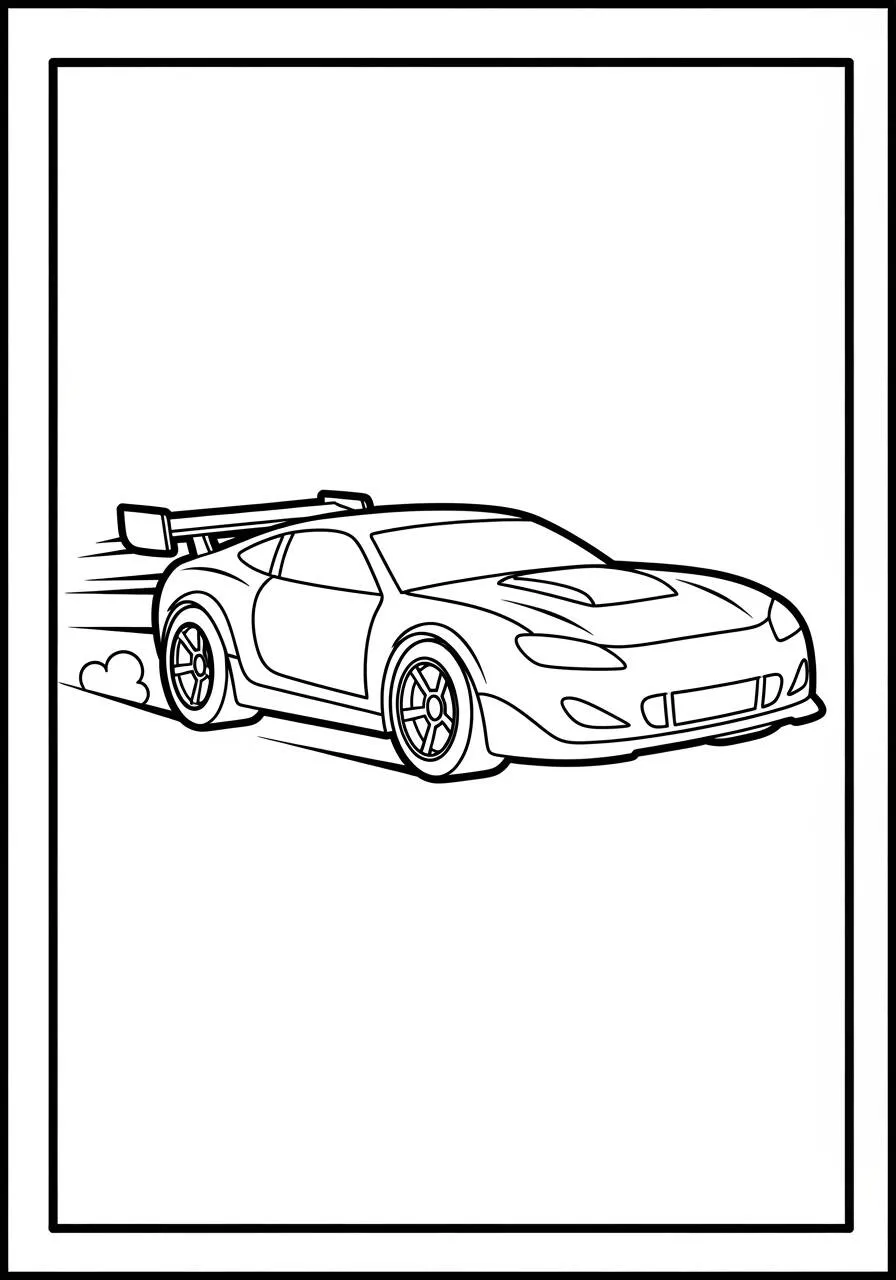 Hot Wheels Fast Racing Car Coloring Page