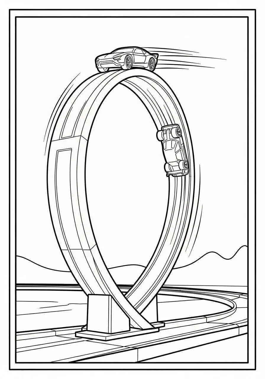 Hot Wheels Looping Car Coloring Page