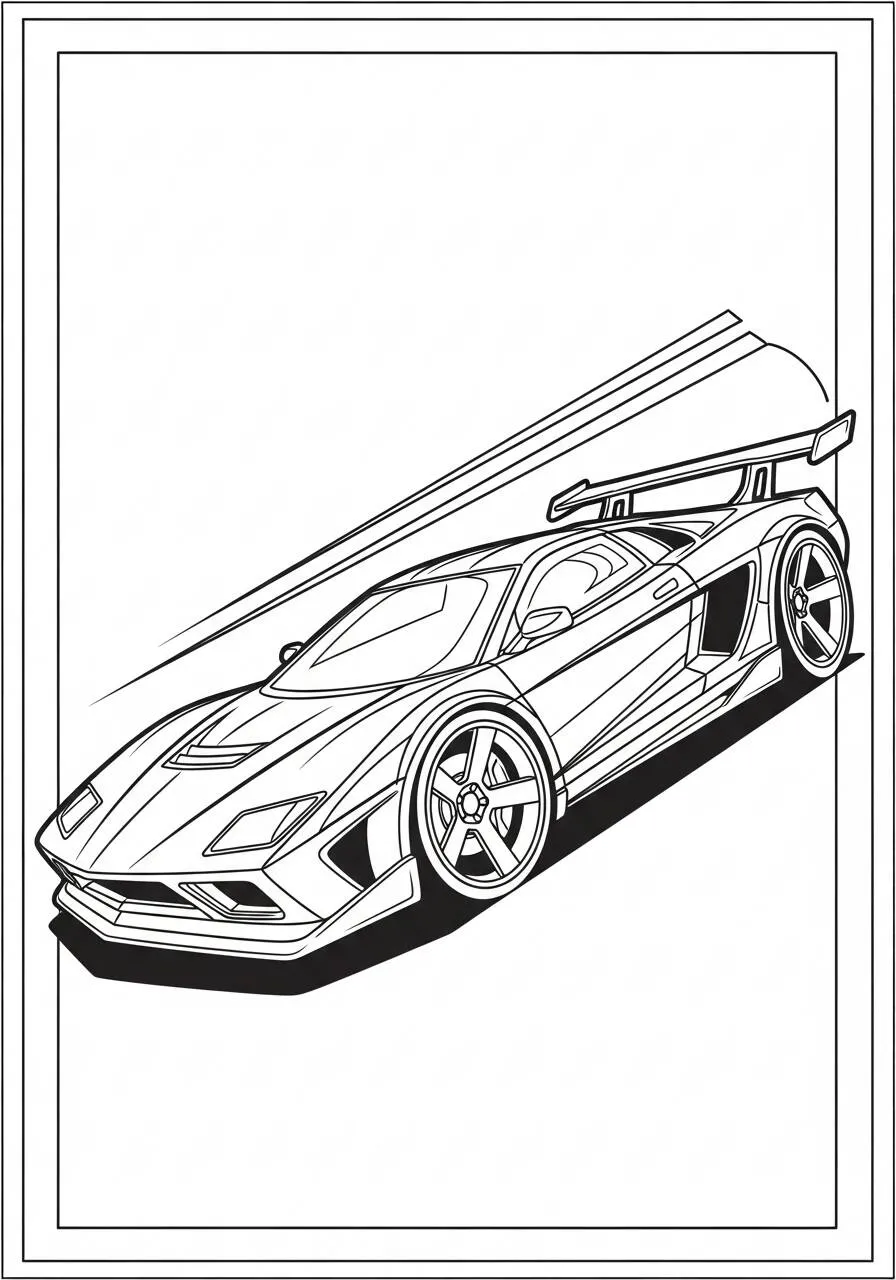Hot Wheels Sports Car Coloring Page