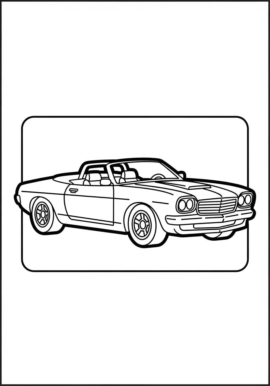 Desenho de Hot Wheels Carro Conversível para Colorir