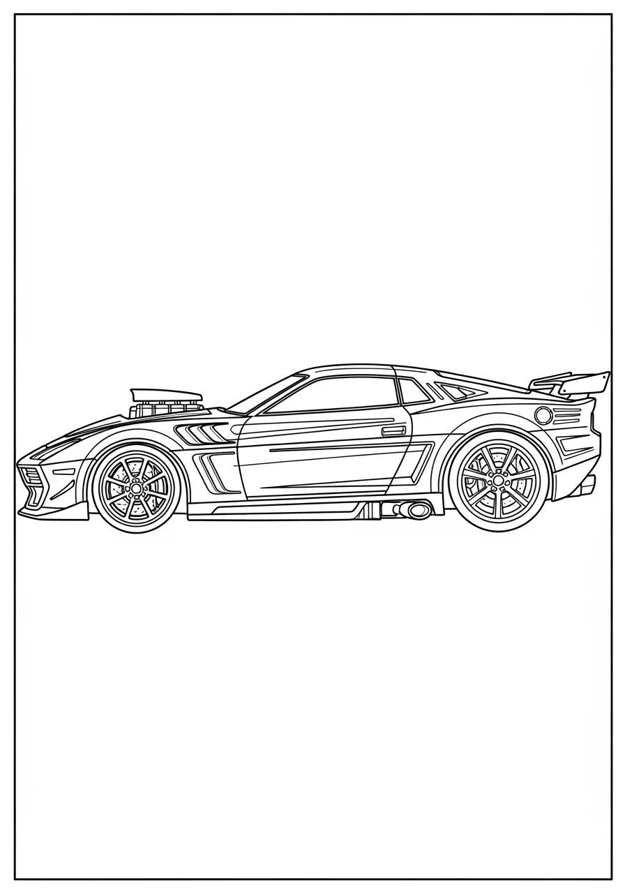 Desenho de Hot Wheels Carro Esportivo para Colorir