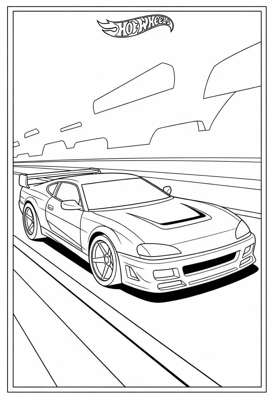 Hot Wheels Sports Car Coloring Page