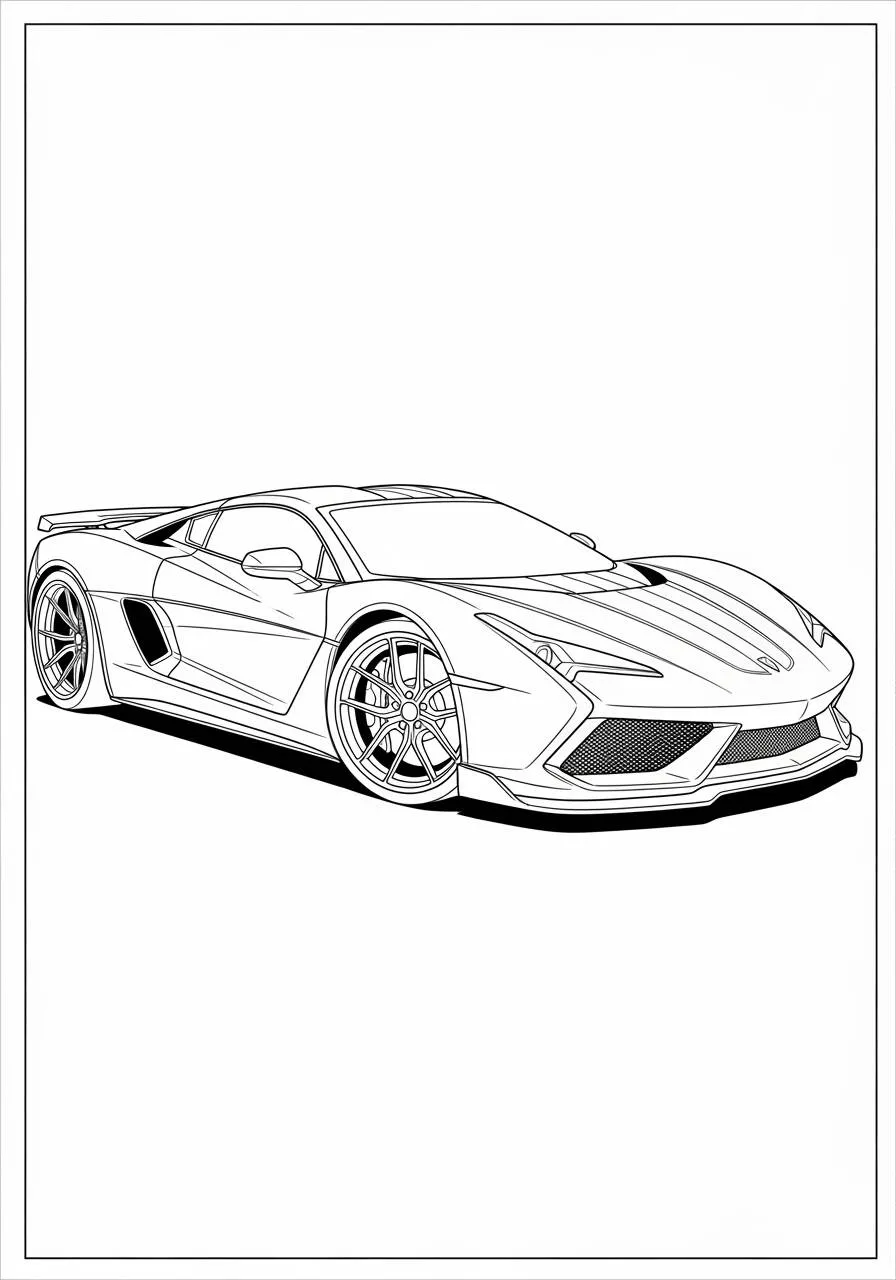Hot Wheels Sports Car Coloring Page
