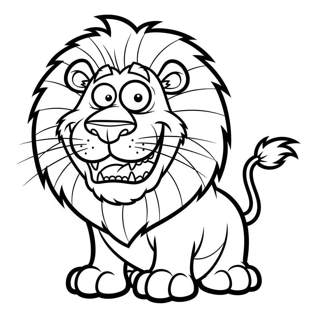 León Sonriente Página Para Colorear