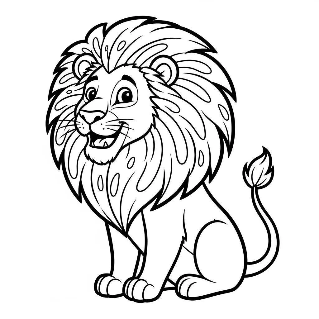 León Sonriente Página Para Colorear