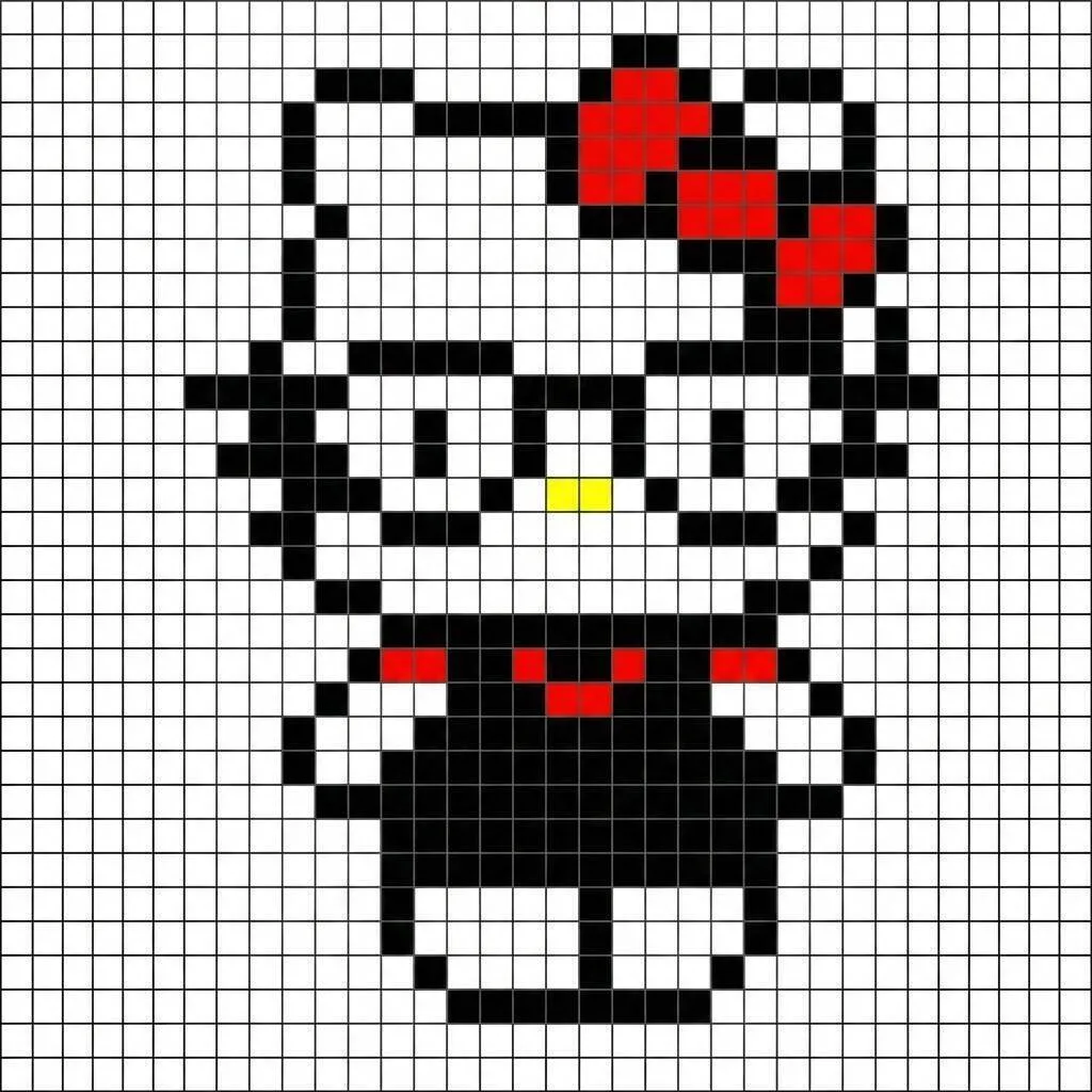 Pixel Art de hola gatito con gafas elegantes