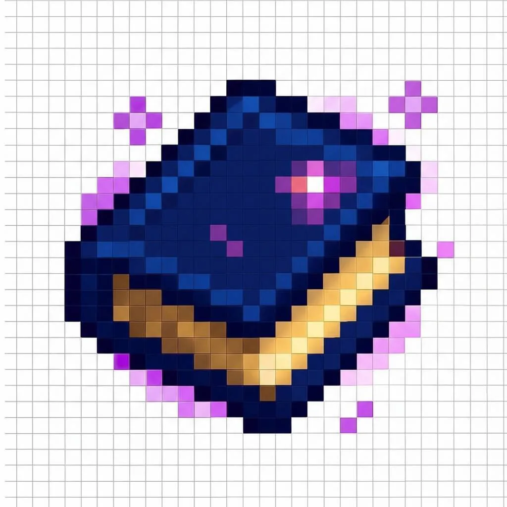 Pixel Art de Minecraft com desenho de livro encantado