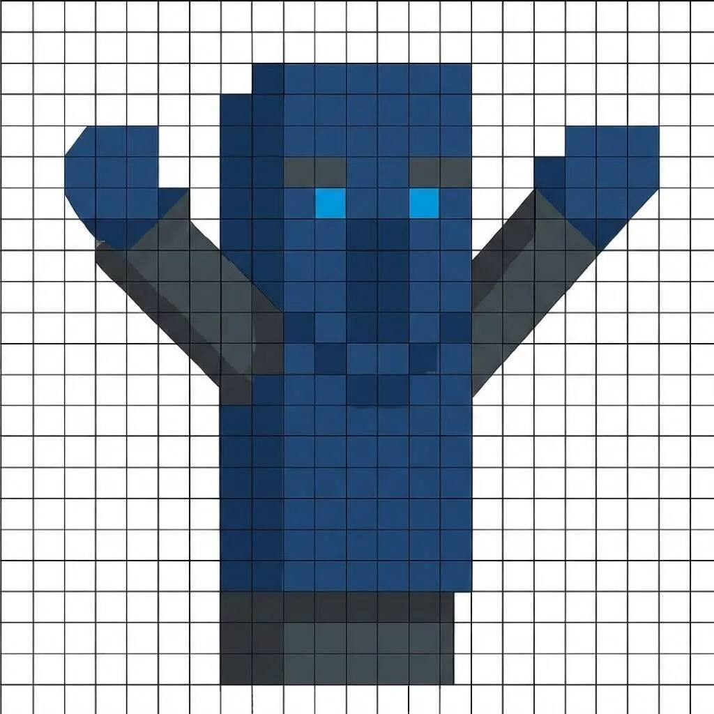 Pixel Art de Minecraft com desenho de personagem animado