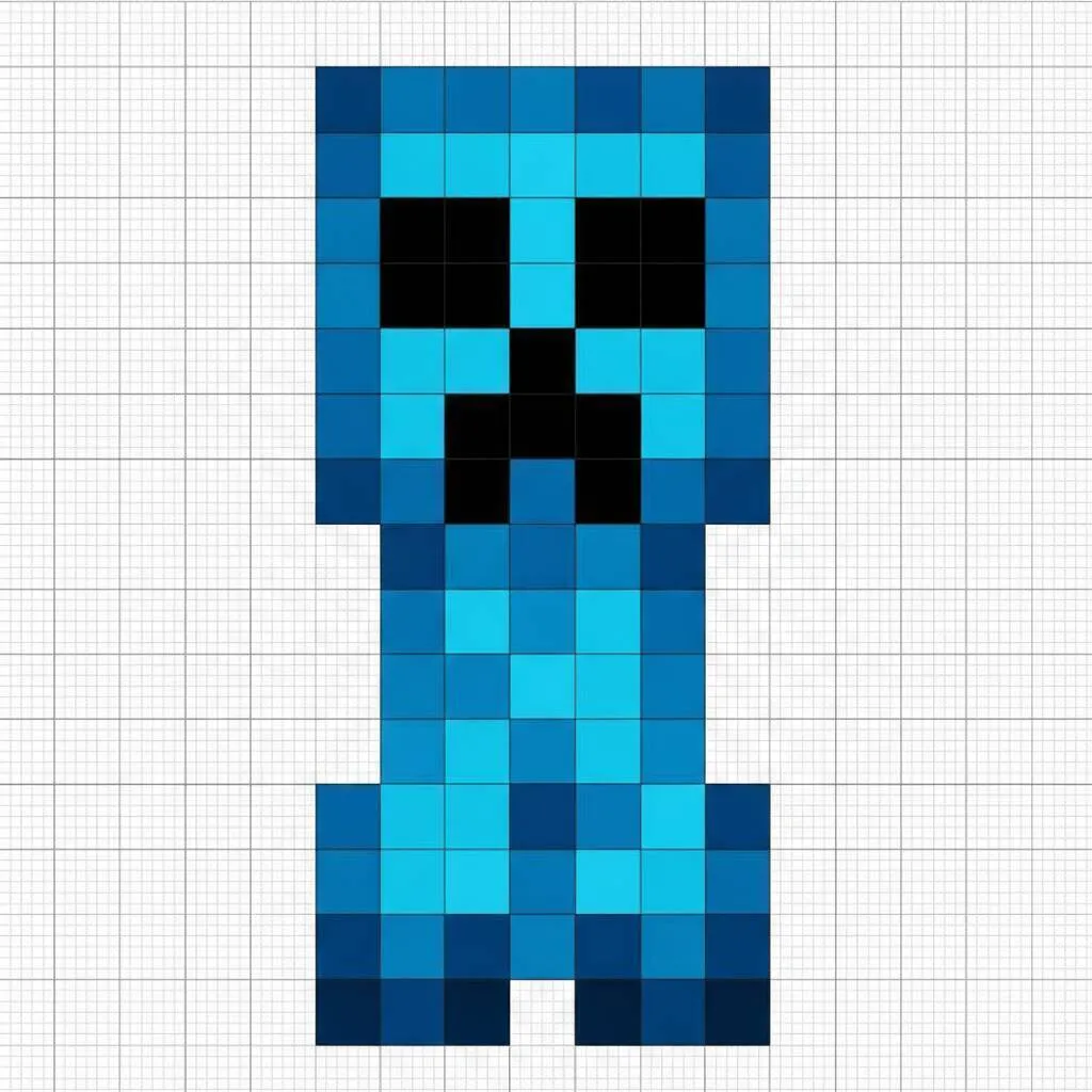 minecraft Pixel Art con diseño Creeper